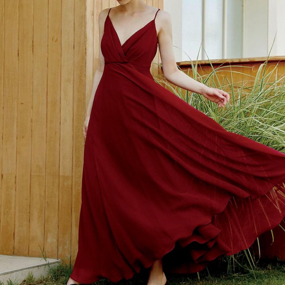 VALLO DE NERA Pino Maxi Dress (Burgundy)